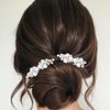 ALUINN Gold Bridal Hair Comb For Wedding Hair Accessories, Crystals Bridal Hair Comb Piece, Pearls Hair Piece for Brides, Women (Silver)