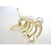 Gold metal and pearl leaf shaped hair claw clip for medium fine hair