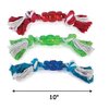 Grriggles Rope N' Rubber Hard Bones Dog Toy 10" Long Durable Tough Tugging Chew Dogs Toys(Blue)