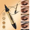 Eyebrow Pencil, Double Ended 4 Tip Microblade Eyebrow Pen with Eyeliner, Waterproof Long Lasting Natural Eye Brow Pen Eyeliner for Women (03# Grey)