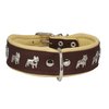 Real Leather Soft Leather Padded Dog Collar Bulldog (16.75"-19.25" Neck; 1.75" Wide, Brown/Beige)