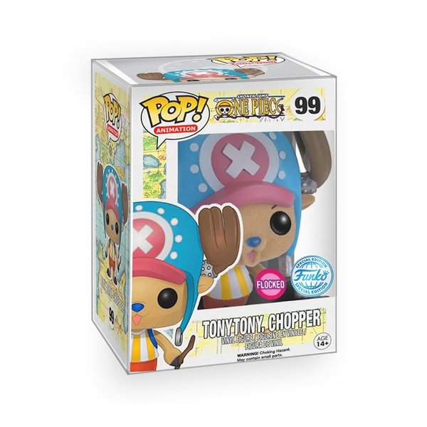 Epic Collectibles Pop Anime: One Piece - Tony Tony Chopper (Flocked Variant) Exclusive Limited Edition Vinyl Figure Bundle with Compatible Funko Box Protector