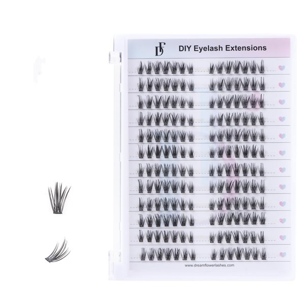 168 Pcs Cat Eye Lash Clusters D Curl Individual Lash Clusters 10-18mm Mixed DIY Lash Clusters Soft Volume Individual Lash Extensions Easy-application Cluster Lashes -Cat Eye 01