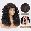 GKtineke-Curly-Wig Big-Curly-Wigs-for-White-Black-Women 20 Inch- Long-Curly-Afro-Wig-with-Bangs Synthetic-Hair-Replacement-Wigs-for- Cosplay and Daily(Ombre Ginger