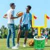 3 Pieces Inflatable Football Drink Cooler Bins Set Goal Post Football Toss Game Decorations with Football Set Inflatable Goal Post Cooler and 2 Inflatable Footballs for Sports Theme Football Party