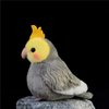 Nohito Realistic Grey Cockatiel Parrot Bird Plush Toy Stuffed Animal Simulation Fake Bird Cockatoo Stuffed Animals Cute Little Bird Plushie Doll 4.9'' (Grey, M)