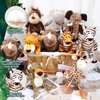 HyDren 10 Pcs Safari Stuffed Animals Plush Jungle Animal Toys for Girls Boys, Elephant Giraffe Lion Tiger Monkey Rhinoceros Zebra White Tiger Leopard Hippo for School Achievement Award