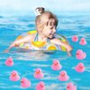 umbresen Pink Rubber Ducks Preschool Bath Toys Bathtub Duckies Gift for Baby Shower Infants Toddlers Car Pool Float Halloween Adults Party Favors Carnival Decorations (Small Pink 2.2''-12pcs)