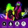 MEICOLY Neon Face Paint,Glow in The Dark Body Paint,Fluorescent Water Activated Face Paint for Adult and Children,Halloween Single Color White Face Paint Water Based Split Cake,1.05oz,White/UV Blue