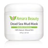 Amara Beauty Dead Sea Mud Mask for Face & Body - Pure Mud with No Fillers Detoxifies & Restores Healthy Skin - 8 oz.
