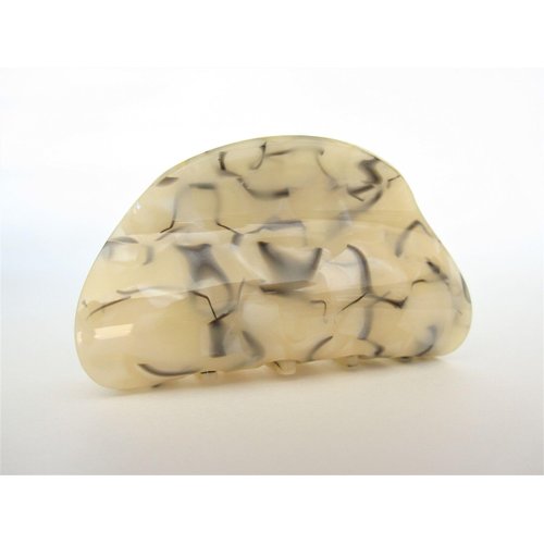 Vanilla black gray white beige marbled hair claw clip