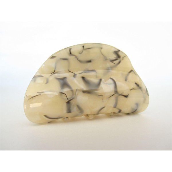 Vanilla black gray white beige marbled hair claw clip