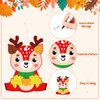 WATINC 123pcs Fall Craft Kits for Kids, Cute Animals Hanging Ornaments DIY Maple Leave Sticker Crafts with String, Fall Autumn Thanksgiving Home Classroom Game Activities Party Favors Tree Decoration