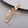 Chargances Bridal Rhinestone Hair Comb Wedding Crystal Hair Vine Comb Vintage Handmade Hair Accessories for Bridesmaid Prom Flower Girls (Champagne)