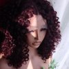 ColorCircle Burgundy 99J Curly Lace Front Wig for Black Women,Red Wine Mixed Black Color Melt Skin HD Lace Frontal Glueless Wigs Pre Plucked with Baby Hair 180% Density 20 inch (Burgundy Mixed Black)