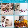 Amaxiu 1.2 in Colorful Cat Pom Pom Ball Toys, 20 Pcs Rainbow Cat Toy Balls Soft Plush Cat Ball Interactive Toy Training Ball Toy for Indoor Cats Kitten Exercising Playing