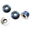 Traxxas 1747R Blue-Anodized Aluminum 4mm Flanged, Serrated Lock Nuts (Set of 4)