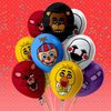 Nelton Birthday Party Supplies For FNAF Includes Banner - Backdrop - Cake Topper - 24 Cupcake Toppers - 24 Balloons - Table Cloth