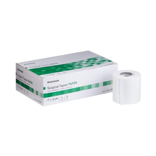 McKesson Surgical Tape, Non-Sterile, Paper, Air and Moisture Permeable, 2 in x 10 yds, 6 Count