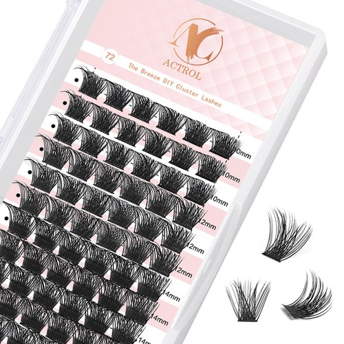 Lash Clusters, 72 Pcs Individual Cluster Lashes DIY Lash Extension 10-16mm Eyelash Clusters Volume Wispy Lashes Super Thin Band Reusable Soft & Comfortable（T11-72-D-10-16MIX）