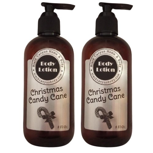 Black Canyon Christmas Candy Cane Scented Luxury Body Lotion with Lanolin and Jojoba Oil, 8 Oz (2 Pack)