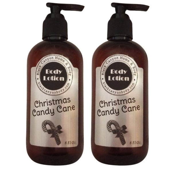 Black Canyon Christmas Candy Cane Scented Luxury Body Lotion with Lanolin and Jojoba Oil, 8 Oz (2 Pack)