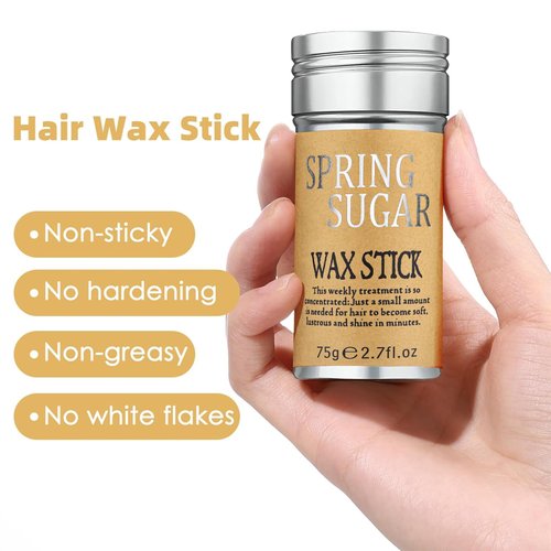 SPRINGSUGAR Hair Wax Stick Set, Slick Stick for Hair Control, Hair Styling Comb for Flyaways Frizz Hair Wigs, Non-greasy Smooth Hair Styling Products for Women & Men
