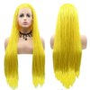 Micro Braided Lace Front Wigs for Black Woment Yellow Box Braid Hair Wig Long Synthetic Hair Wig Frontal Lace Glueless Heat Resistant Fiber Hair for Cosplay Party Use 28inches