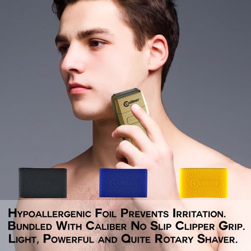 Caliber RPG Shaver - With Non Slip Clipper Grips - Corded/Cordless Close Cutting Foil Shave - Rechargeable Lithium Ion Battery - With Pop Up Hair & Beard Trimmer - Electric Razor for Men
