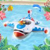 Swimbobo Toddler Pool Float with Seat Boat Inflatable Ride-on Airplane Pirates Sharks Car for Kids Outdoor Toys(White Airplane)