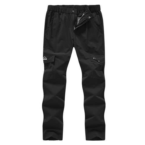 YSENTO Women's Hiking Pants Lightweight Stretch Quick Drying UPF 50 Camping Travel Work Cargo Pants 6 Pockets Black Size L