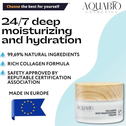 AQUABIO COSMETICS Face Moisturizer Collagen Cream | Say Goodbye to Aging With Natural Formula Anti-Aging Collagen Face Cream | Use It As Both Day and Night Face Skincare Collagen Moisturizer