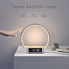 WILIT Bedside Table Lamp, Touch Lamp with Alarm Clock with Wireless Charging Wake-up Light, LED Desk Lamp 3-Grade Dimmable Nightstand Light for Bedroom, Living Room, Office