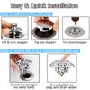 AzWzz Universal Tub Stopper Bathtub Drain Plug, Pop Up Tub Drain Hair Catcher, Drain Cover with Strainer, for 1-3/8 to 2in Bath Drain Hole