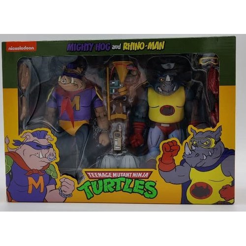 NECA TMNT Mighty Hog and Rhino-Man Double Pack Action Figures