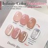 Double Rhythm 0.5 OZ Cat Eye Gel Polish with Magnet 15ML Holographic Glitter Shimmer Translucent Jelly Color Magnetic Nail Polish Salon DIY at Home (MC1019)