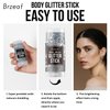 Brzeaf Waterproof Silvery Body Glitter Stick, Safe Ingredients & Long Lasting, Hair Eyeshadow Face Body Glitter, Singer Concert Music Christmas Rave Festival, Glitter Stick Makeup & Face Glitter Gel