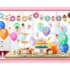 Sepamoon 32 Pcs Candy Party Decorations Includes Ice Cream Cut Outs Donuts Cutouts Round Lollipop Cupcakes Candyland with Glue Point Dots for Classroom Home Room Decor