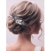 Latious Silver Bride Wedding Flower Hair Comb Rhinestone Beads Hair Sied Combs Leaf Hair Pieces Wedding Hair Accessories for Women and Girls