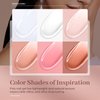 modelones Poly Nail Gel Set, 6 Colors Nude Pink Brown Daily Collection Poly Extension Gel Set Builder Nail Gel French Manicure DIY Design Nail Art Home Salon Beauty Gift