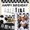 Balterever Chess Birthday Decorations International Chess Birthday Backdrop Banner Chess Theme Banner Garland Table Cloth Chess Birthday Cake Topper Funny Board Game Chess Birthday Party Decor