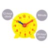 PATIKIL 4 inch Teaching Clock, Learn Clock Learning Tell Time Analog Clock Demonstration Clock 24 Hour 2 Pointers Geared Movement for Classroom Teacher, Yellow