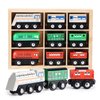 SainSmart Jr. 9 Pcs Wooden Train Set Magnetic Train Toys for Toddlers Kids Engine Vehicles Toy Train Cars for Boys Girls Compatible with Train Tracks
