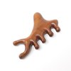 Honbay 1PCS Golden Sandalwood Massage Comb Shark Shaped Wooden Massage Comb Gua Sha Board Massage Tool Wide Tooth Comb Head Scalp Facial Shoulder Hands Foot Massager Acupressure Tools