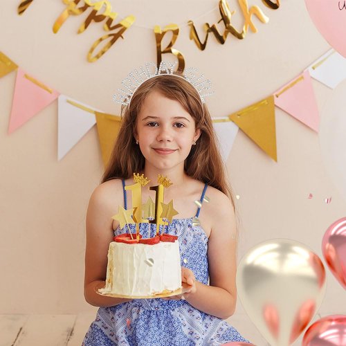 Birthday Headbands for Women Birthday Silver White Tiaras and Crowns for Women Girls Christmas Birthday Party Decorations Happy Birthday Princess Crown Rhinestone Happy Birthday Accessories Crown