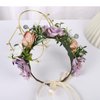 Vivivalue Floral Crown Bridal Floral Headband Hair Wreath Flower Headpiece Halo Wedding Party Photos Lavander