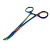 Hemostat Locking Forceps 5" Curved with Full Serrated Jaws Ideal for Clamping, Fishing, Firefighters Nurses Doctors + More (Rainbow)