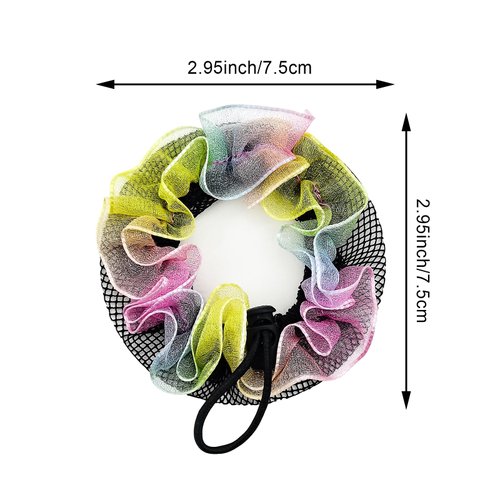 7 PACK Colored Hair Nets for Ballet Bun Cover, Invisible Elastic Hairnets Hair Accessories for Girls