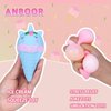 Anboor 2 PCS Ice Cream Squishies Toy, Simulation Unicorn Ice Cream Food Squeeze Toy, Stretchy Sensory Toy for Girls and Boys Birthday (Blue & Pink)