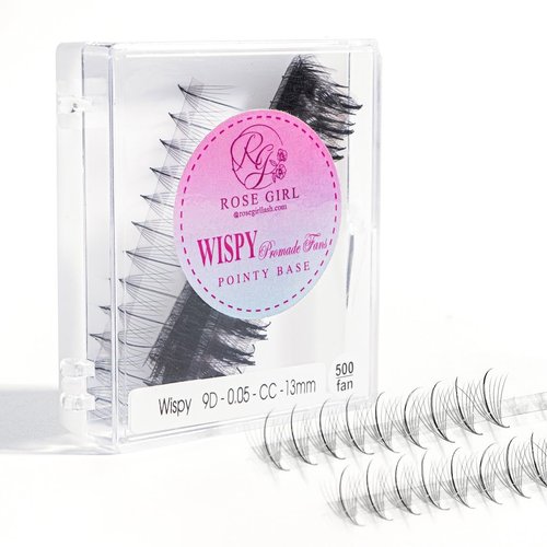 ROSE GIRL Ultra Wispy Lashes Volume Fan-Individual Lashes Fake Eyelashes Extension-Lashes Natural Look-Handmade Kit-5D/7D/9D–C CC D Curl Thickness 0.05~0.07mm-9~16mm Length(9D-0.05-D-14mm)
